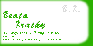 beata kratky business card